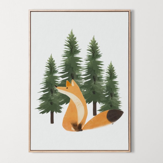 Cute Fox Nursery Woodland Animal Wall Art Decor  (Cute Fox Nursery Woodland Animal Wall Art Decor, tree, forest, wild)