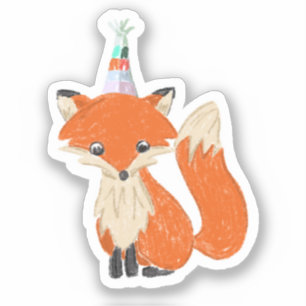 Cute Fox Party Hat Woodland Birthday
