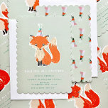 Cute Fox Party Hat Woodland Birthday Invitation<br><div class="desc">Celebrate your child's birthday with these kids party invitations featuring a cute fox wearing a party hat illustration for a woodland theme.</div>