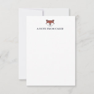 Cute fox pattern personalised note cards