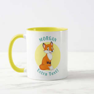 Cute Fox, Personalise Name & Message Mug