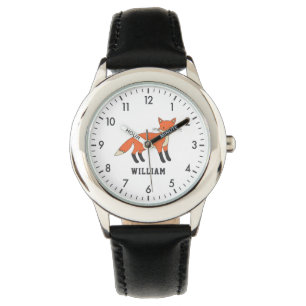 Cute Fox Personalised Custom Name Back To School Watch