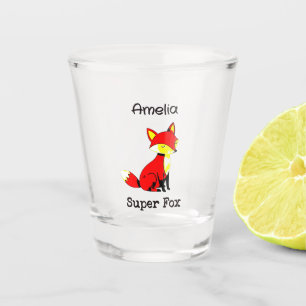 Cute Fox Personalised  Shot Glass