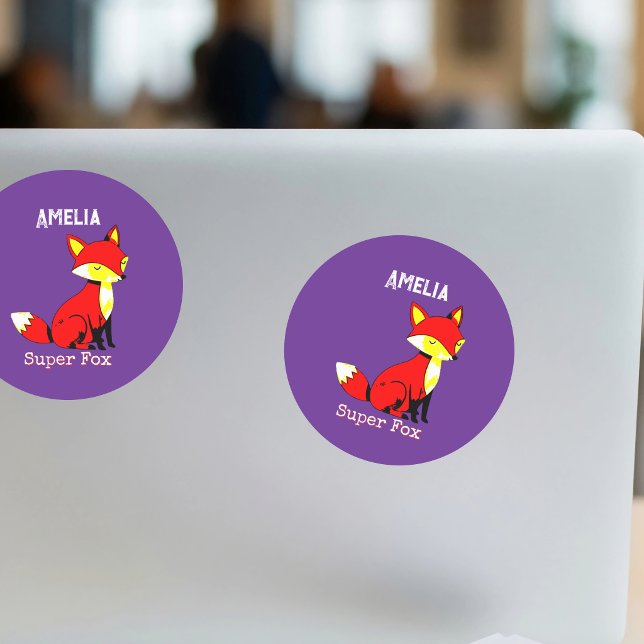 Cute Fox Personalised Sticker (Creator Uploaded)