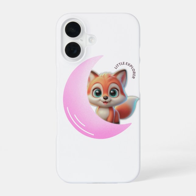 Cute Fox Pink Moon Case – Aesthetic Kawaii  (Back)