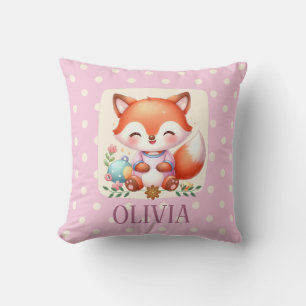 Cute Fox Polka Dot Elegant Personalised Cushion