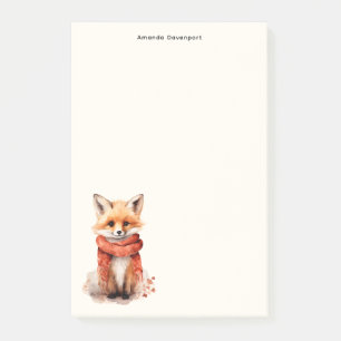 Cute Fox Pup in a Red Scarf Post-it Notes