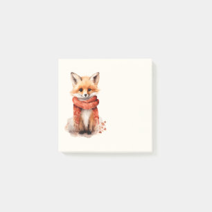 Cute Fox Pup in a Red Scarf Post-it Notes