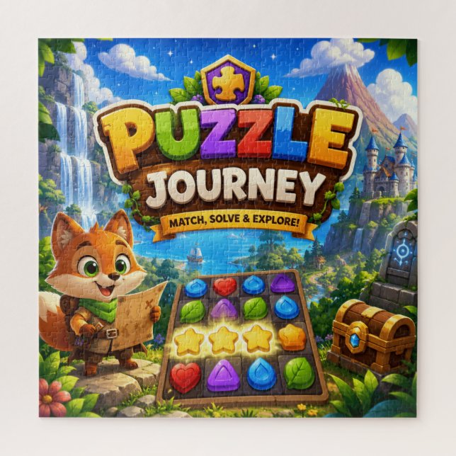 Cute Fox Puzzle Adventure Fun Kids Game Artwork (Vertical)