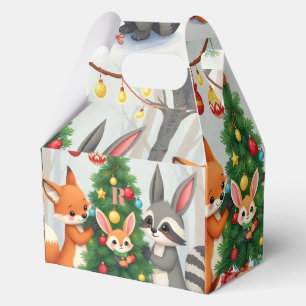  Cute Fox, Raccoon, & Bunny Christmas Keepsake Favour Box