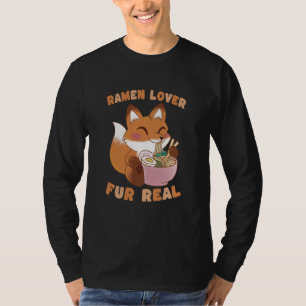 Cute Fox Ramen Lover Pun Funny Animal Foodie T-Shirt