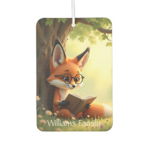 Cute fox reading a book, custom  car air freshener