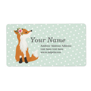 cute fox return address stickers