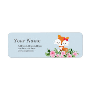 cute fox return address stickers