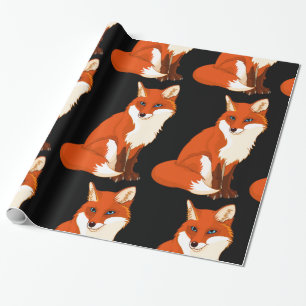 Cute Fox Sitting Glossy Wrapping Paper
