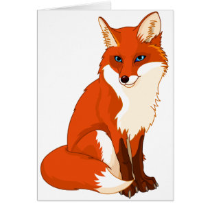 Cute Fox Sitting Greeting Cards