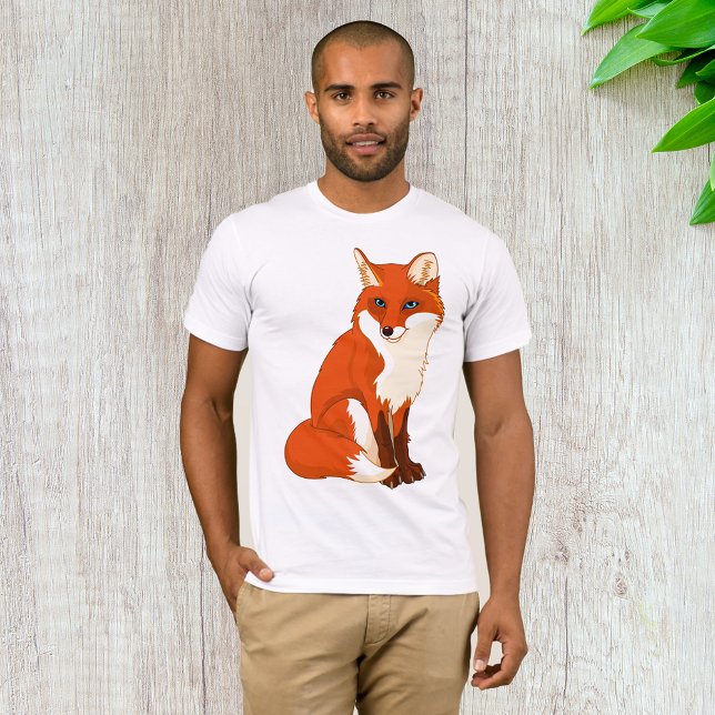 Cute Fox Sitting Mens T-Shirt (Creator Uploaded)