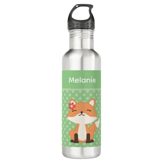 Cute Fox Sniffing the Air Personalised 710 Ml Water Bottle (Front)