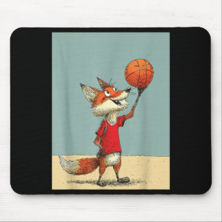 Cute Fox Sports Funny Basball Cartoon Design Mouse Mat