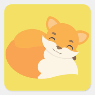 Cute Fox Square Sticker