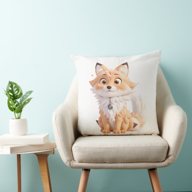 🦊 Cute Fox Sticker – Funny “Stay Clever” Positive Cushion (Chair)