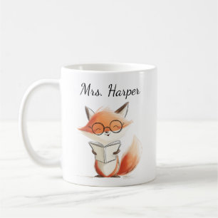 Cute Fox Teacher Reading Coffee Mug