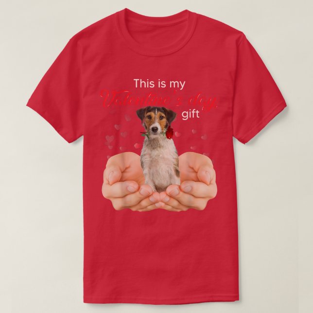 Cute Fox Terrier This Is My Valentine's Day Pajama T-Shirt (Design Front)