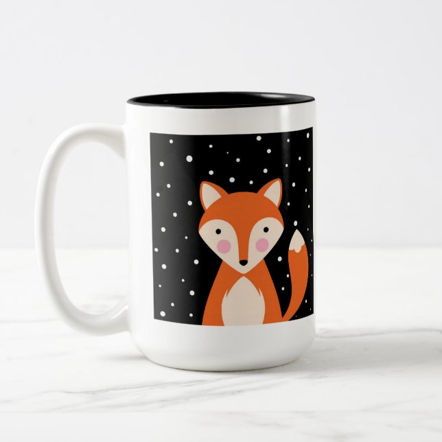Cute Fox Two-Tone Coffee Mug (Left)