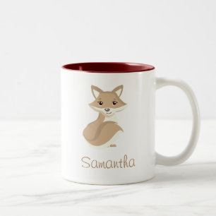 Cute Fox Two-Tone Coffee Mug