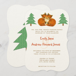 Cute Fox Wedding Invitation