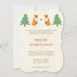 Cute Fox Wedding Invitation