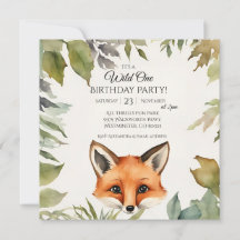 Cute Fox  Wild One 1st Birthday Party