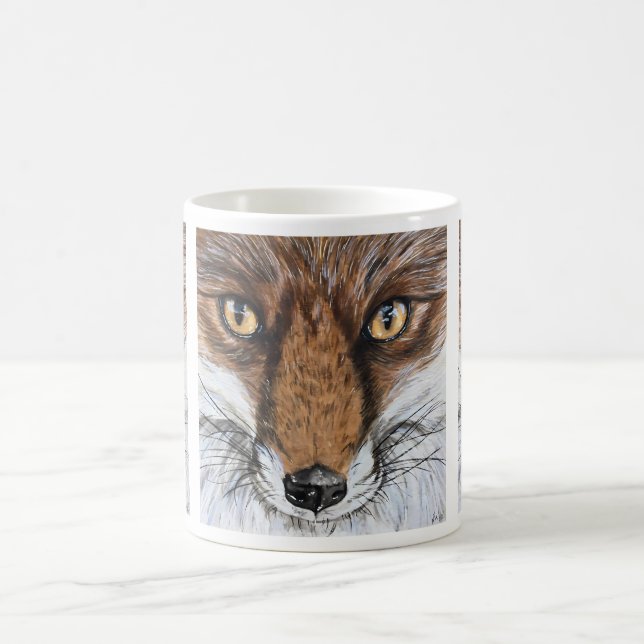 Cute Fox Wildlife Nature Portrait Watercolour  Coffee Mug (Center)