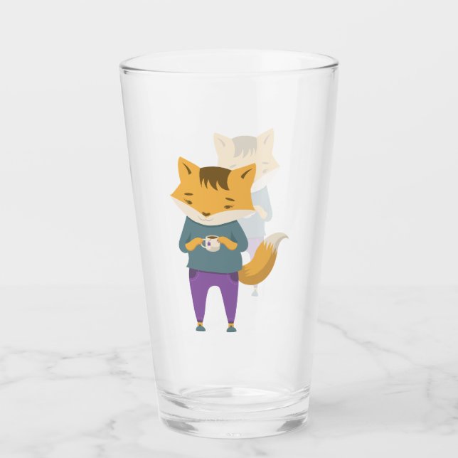 Cute fox with cup of tea (Front)