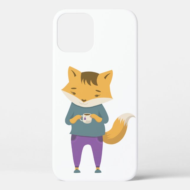 Cute fox with cup of tea Case-Mate iPhone case (Back)