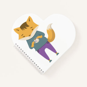 Cute fox with cup of tea notebook