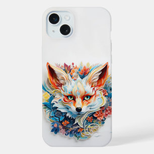 Cute Fox with flowers Paper Cutout iPhone 15 Plus Case