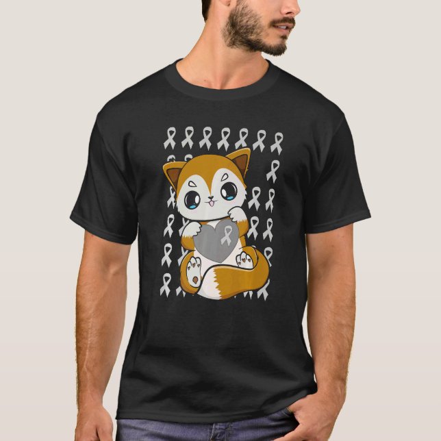 Cute Fox With Ribbon For Dyslexia Awareness   T-Shirt (Front)