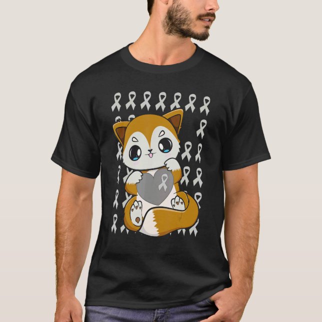 Cute Fox With Ribbon For Dyslexia Awareness T-Shirt (Front)