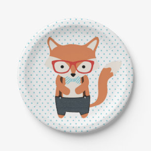 Cute fox woodland animals party plate
