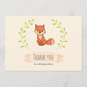 Cute Fox Woodland Baby Shower Thank You