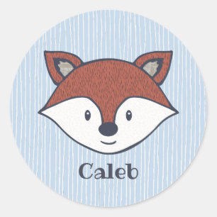Cute Fox Woodland Theme Personalised Sticker