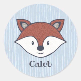 Cute Fox Woodland Theme Personalised Sticker