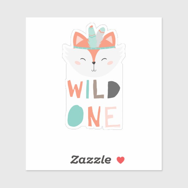 cute Fox woodland Wild One Tribal First Birthday (Sheet)