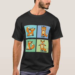 Cute Fox Yoga Animal Meditation Zen Stretch Pose _ T-Shirt