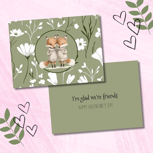 Cute Foxes Friendship Valentine's Day Card (Creator Uploaded)