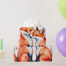 Cute foxes in love  Wrapping Paper