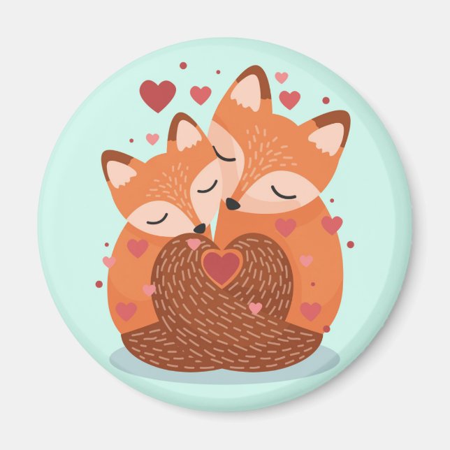 Cute Foxes Magnet (Front)