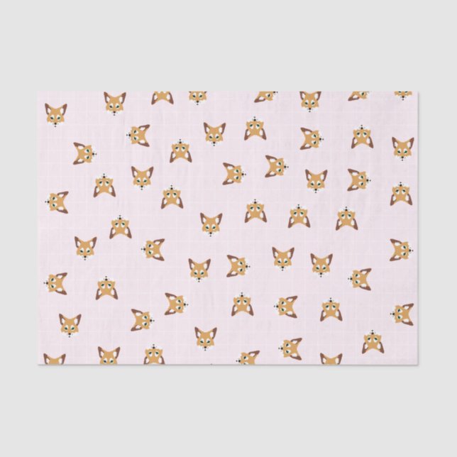 Cute Foxes Tissue Paper (Front)