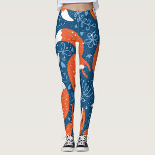 Cute Foxes: Vintage Animal Pattern Leggings